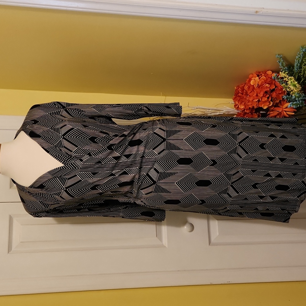 Coldwater Creek Graphic Wrap Dress